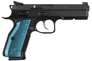 CZ SHADOW 2  9mm, black with blue grips, 3x 17rd magazines