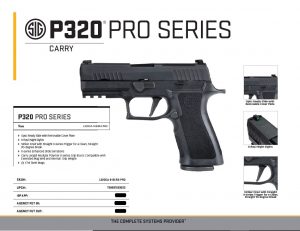Sig 320 X-CARRY PROFESSIONAL L320CA-9-BXR3-PRO