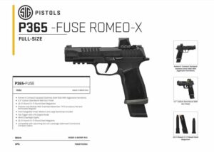 SIG P365 FUSE WITH ROMEO X COMPACT 9MM W365F9BXR3PRXX LE / SPP PROGRAM ONLY LE MODEL